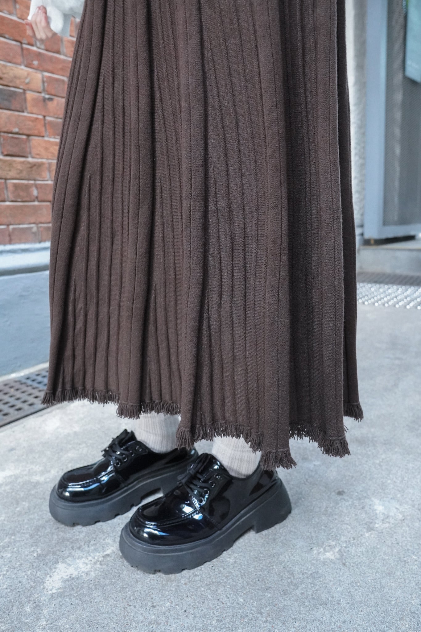 <預訂> 自家製 流蘇針織半身長裙｜兩色入