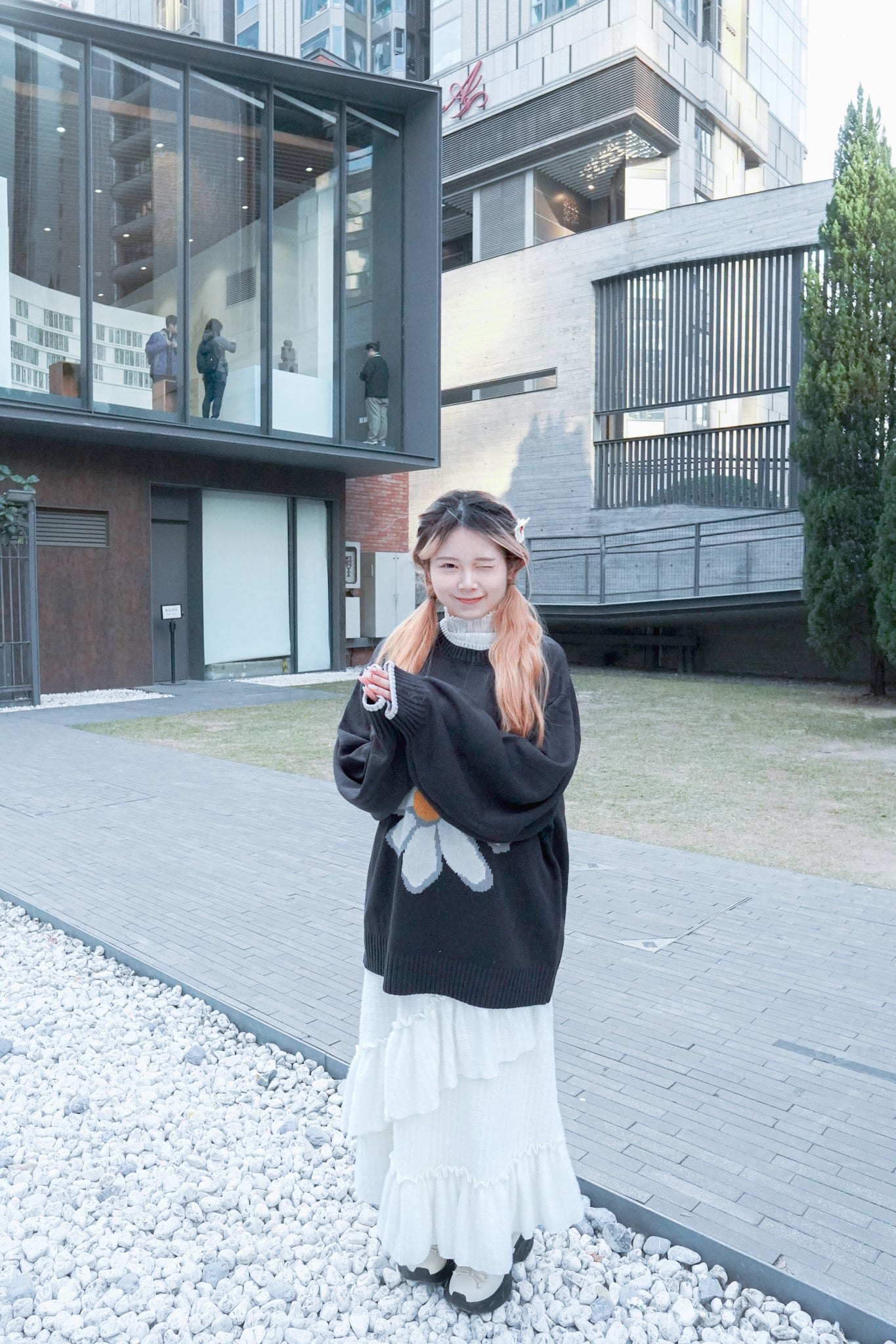 <預訂限時優惠> MM Unisex 大花朵提花針織套頭上衣｜兩色入