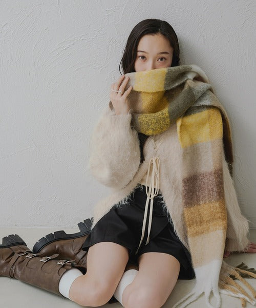 <預訂> 日本大人氣♡日牌 Apres Jour 2-Ways 毛茸茸繫帶針織開胸外套｜五色入