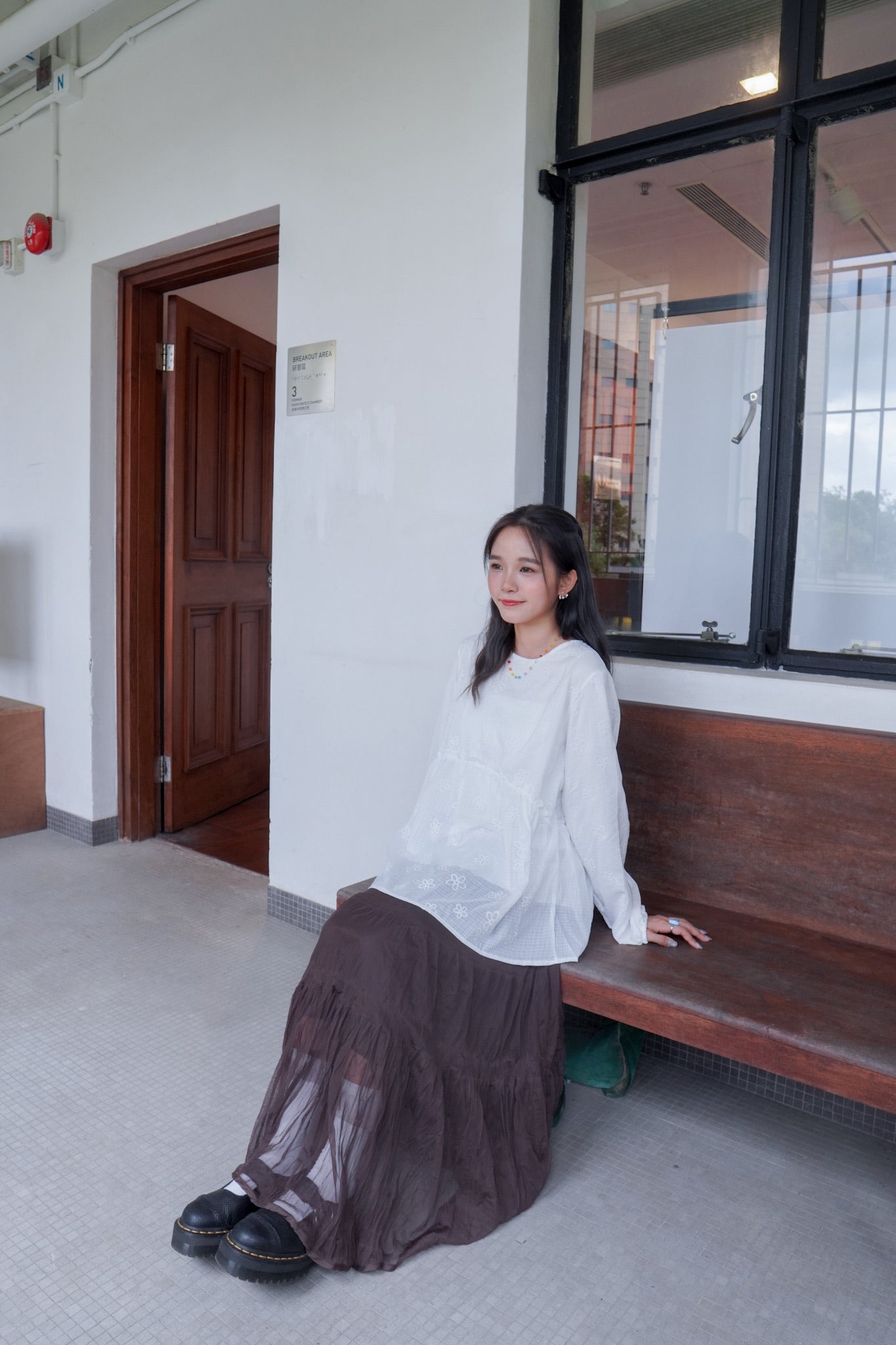 <現貨> 自家製 飄逸感大讚！復古兩層紗質皺褶秋冬A字長裙