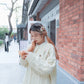 <現貨> 自家製 超厚實♡ 粗麻花針織人手繡花開胸外套