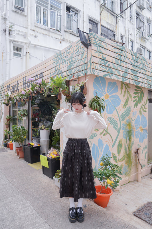 <現貨> 自家製 超厚實! ruffle邊半高領純色內搭上衣｜三色入