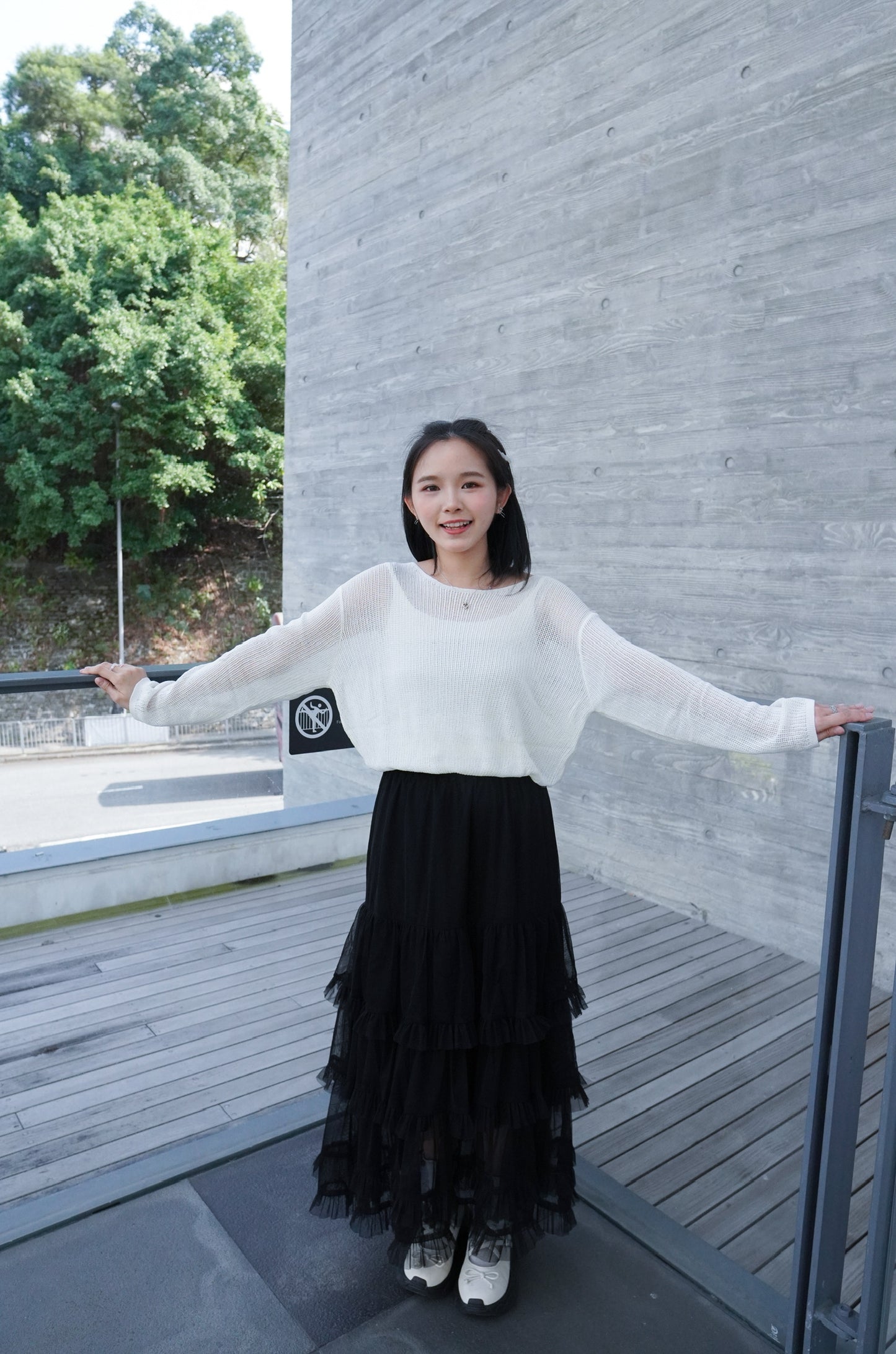 <預訂> 自家製  蕾絲蛋糕ruffle疊層長裙｜兩色入