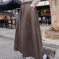 <現貨> 自家製 秋冬專屬! 肌理感口袋半身長裙｜兩色入