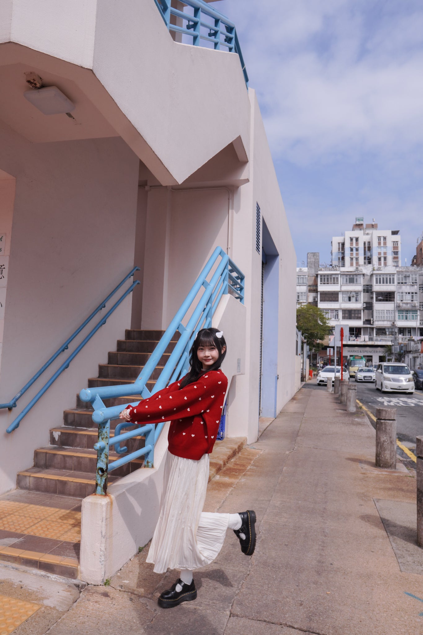 <現貨> 小眾質感♡!!皺摺暗波點高腰彈性半身長裙