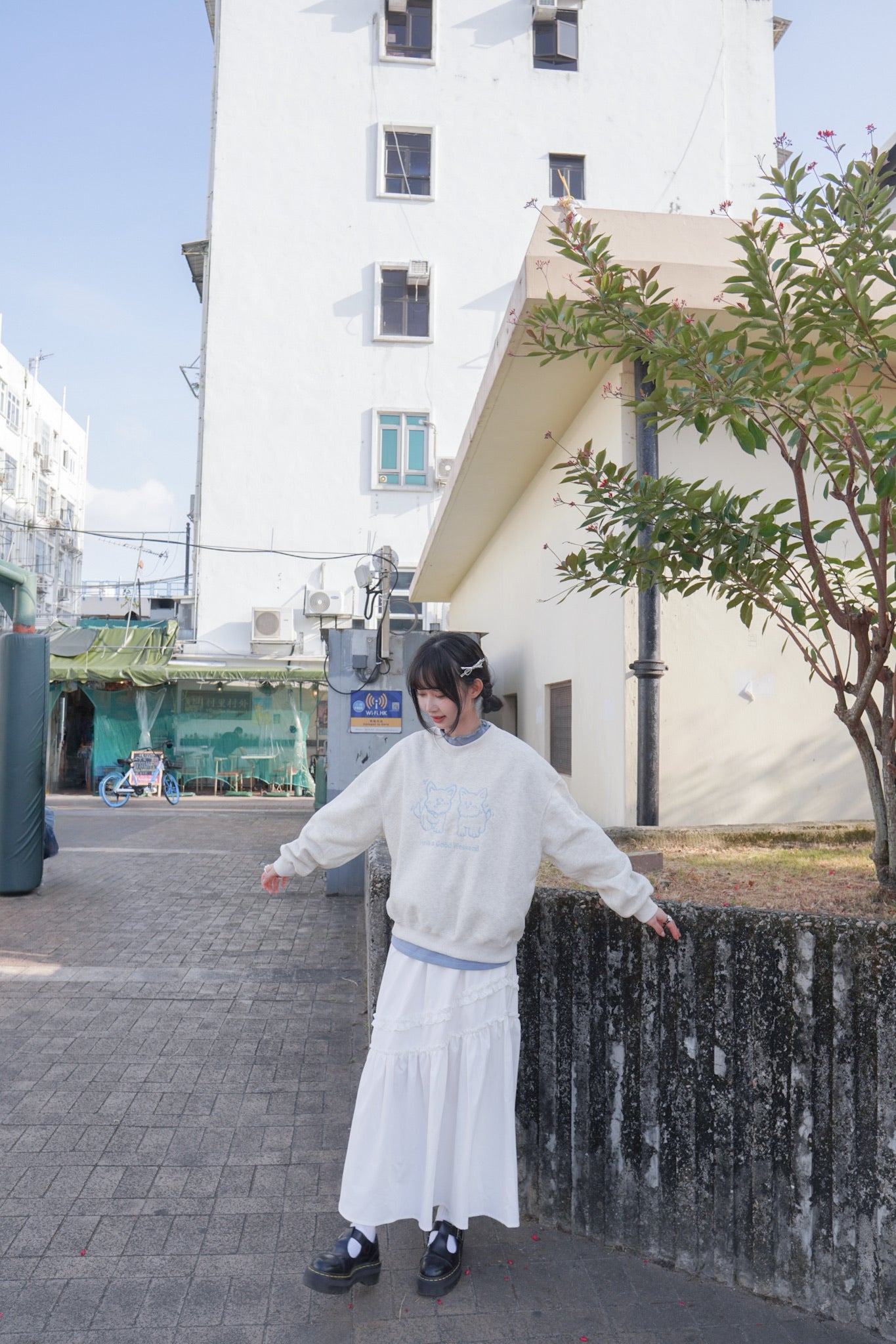 <現貨> 小狗刺繡LOGO長袖衛衣 | 兩色入