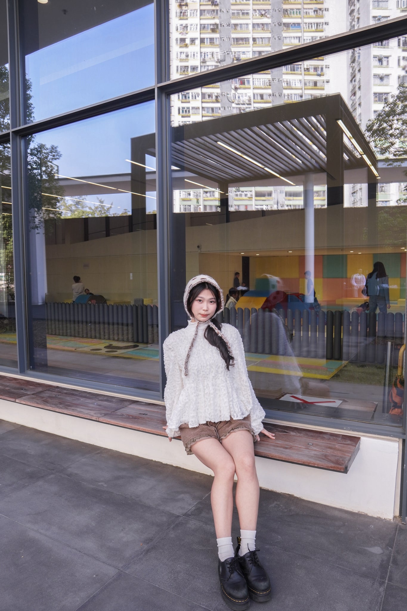 <現貨> 小熊高腰ruffle邊毛絨短褲