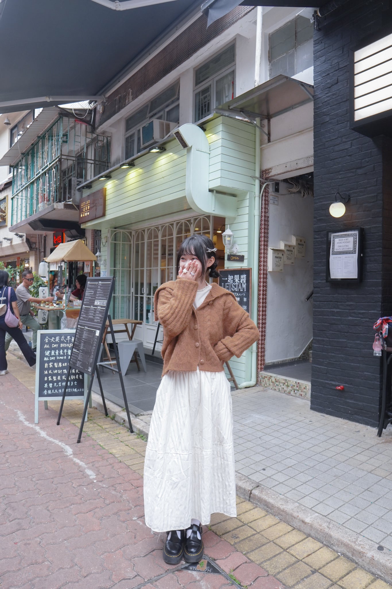 <現貨> 學院風大反領麻花開胸針織外套｜兩色入