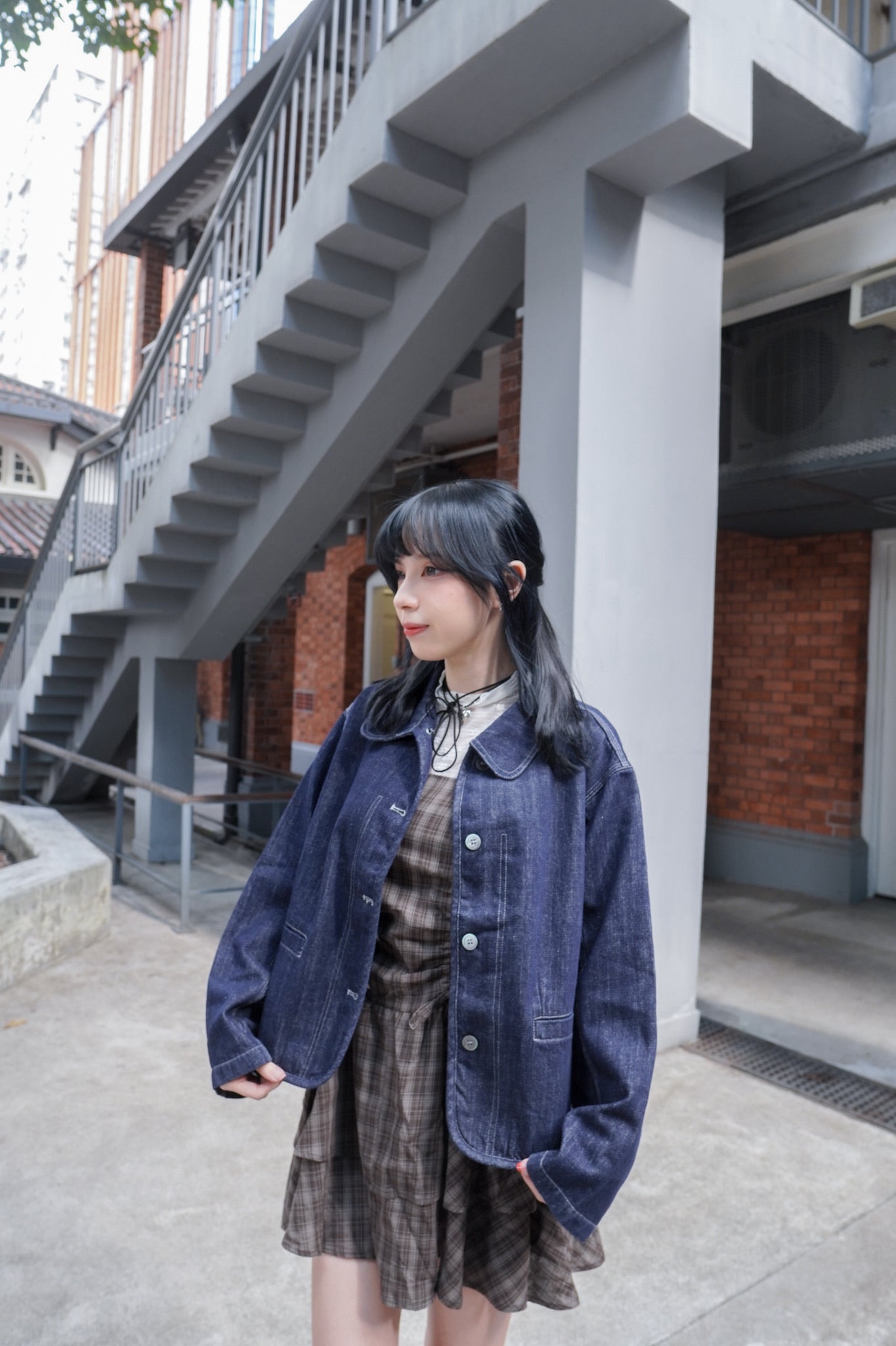 <預訂> 自家製 娃娃領明線牛仔外套