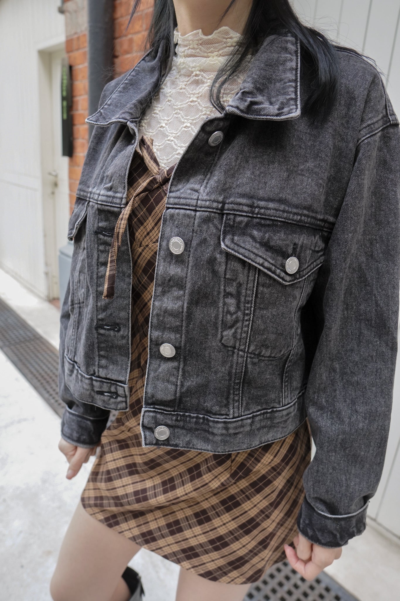 <現貨> 寬鬆短版口袋牛仔夾克外套