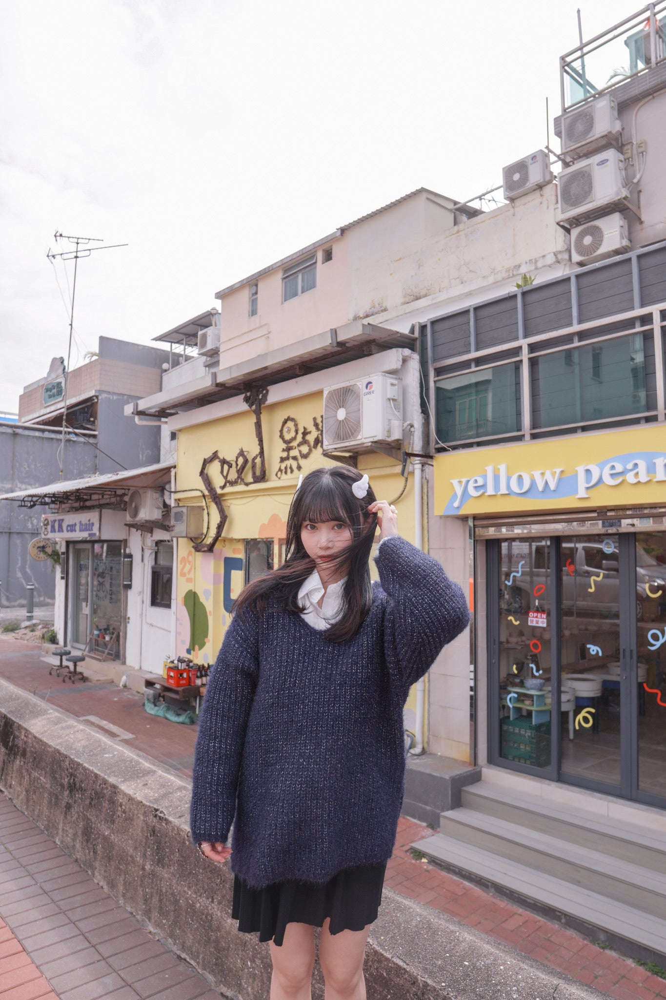 <現貨> 韓系全棉奶白長袖恤衫