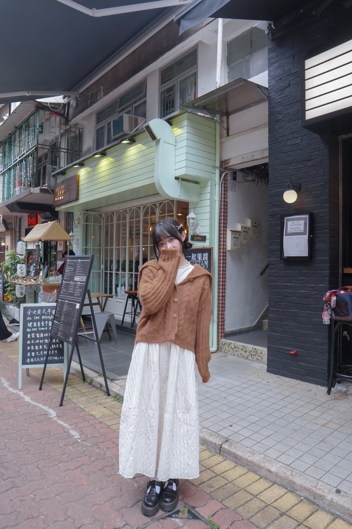 <現貨> 自家製 秋冬專屬! 肌理感口袋半身長裙｜兩色入