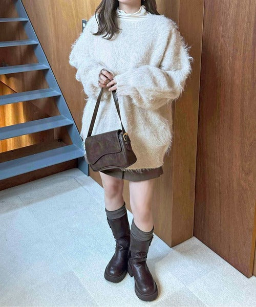 <預訂> 日本大人氣♡日牌 Apres Jour 2-Ways 毛茸茸繫帶針織開胸外套｜五色入