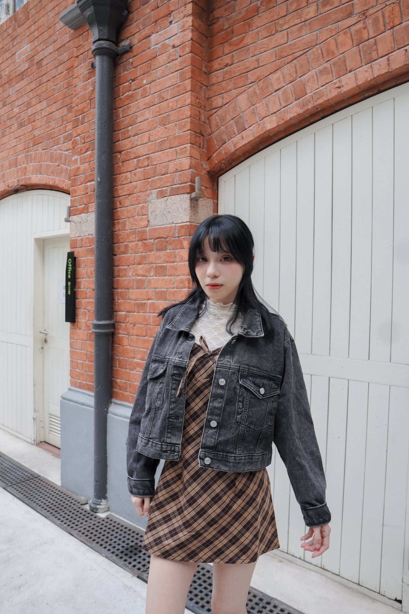 <現貨> 格紋蝴蝶結綁帶吊帶OPs