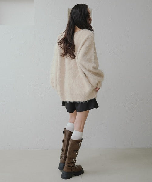 <預訂> 日本大人氣♡日牌 Apres Jour 2-Ways 毛茸茸繫帶針織開胸外套｜五色入