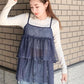 <預訂> JP 日牌Mily Bilet Blingbling薄紗層疊吊帶背心｜三色入