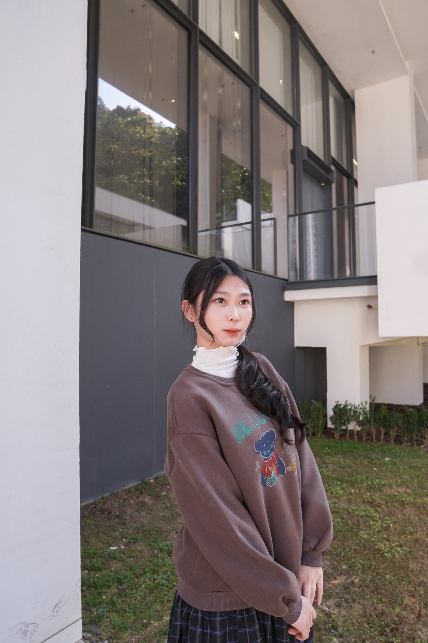 <現貨> 韓系小熊加絨長袖衛衣