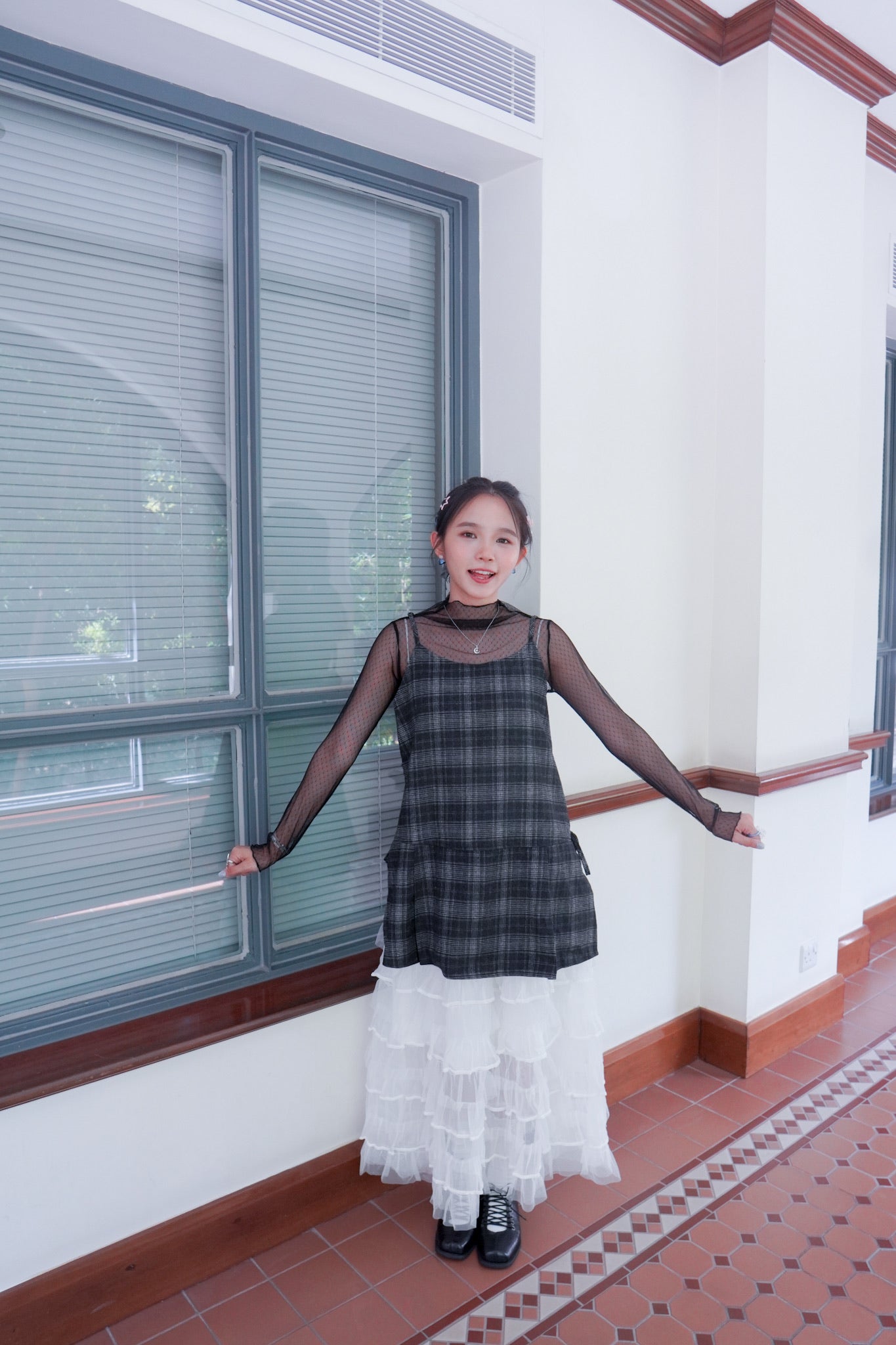 <現貨> 自家製 小奶白蛋糕多層薄紗半身長裙