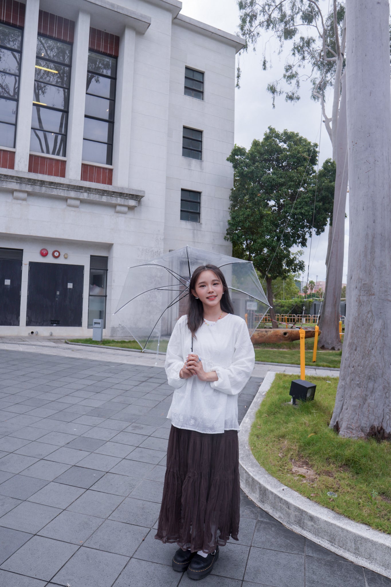 <現貨> 自家製 飄逸感大讚！復古兩層紗質皺褶秋冬A字長裙