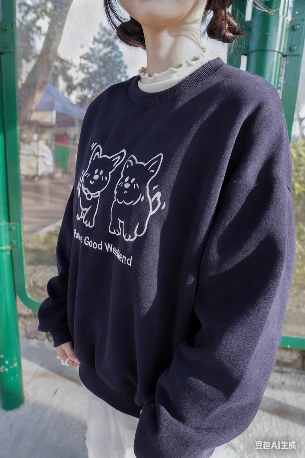 <現貨> 小狗刺繡LOGO長袖衛衣 | 兩色入