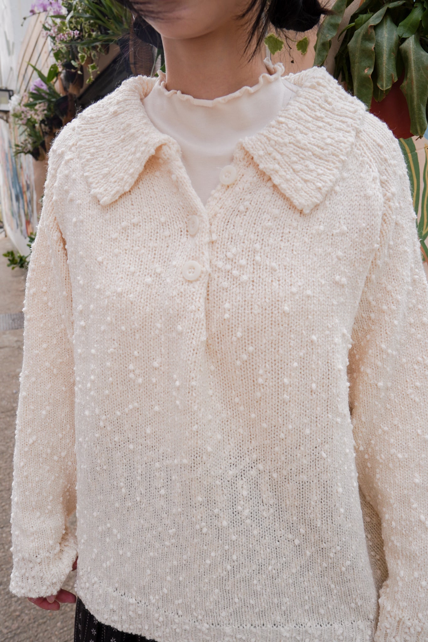 <現貨> BlingBling肌理紋波波針織上衣