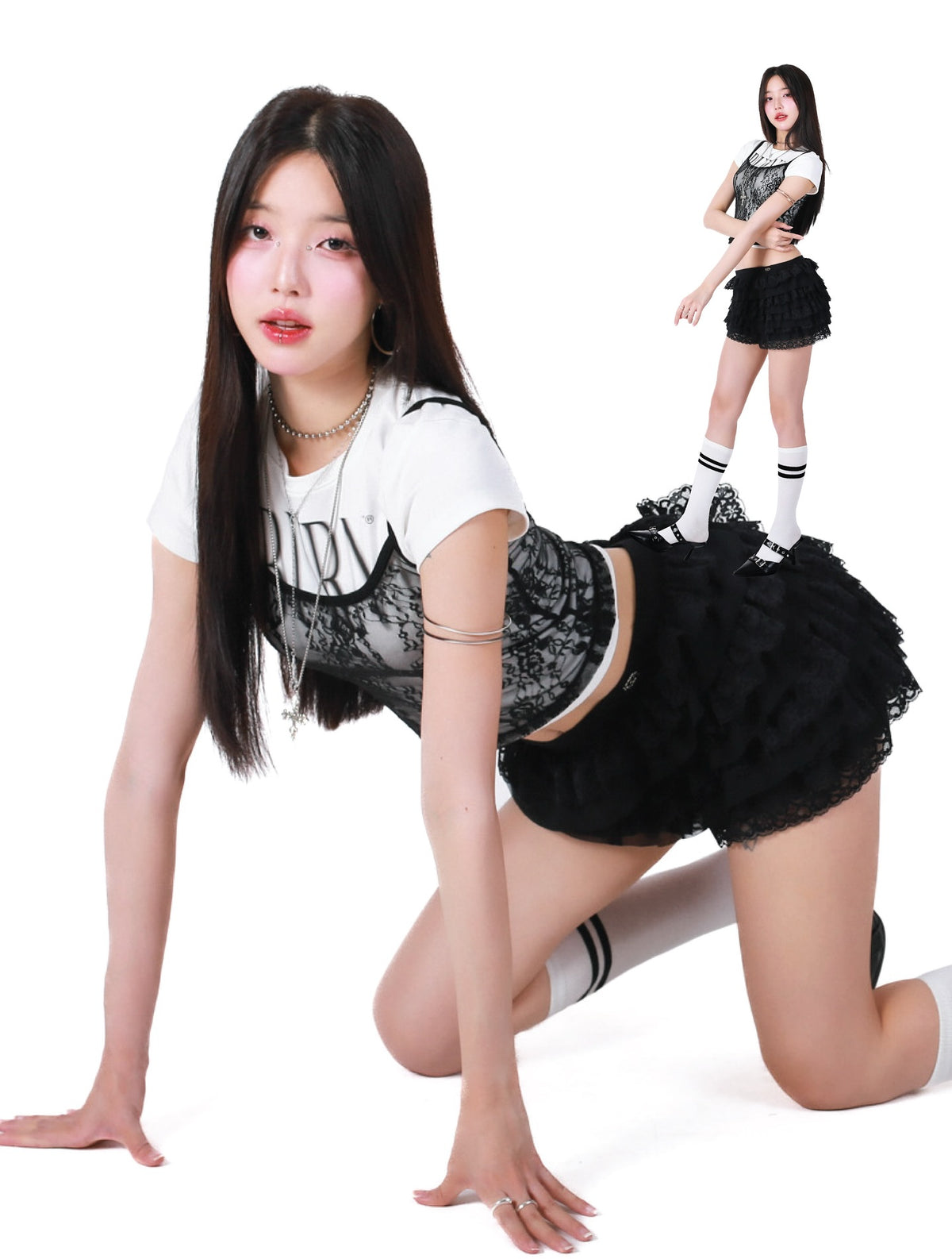 <預訂> 泰國小眾品牌🇹🇭 微胖也OK! 彈性Mellow蕾絲短褲 | 兩色入