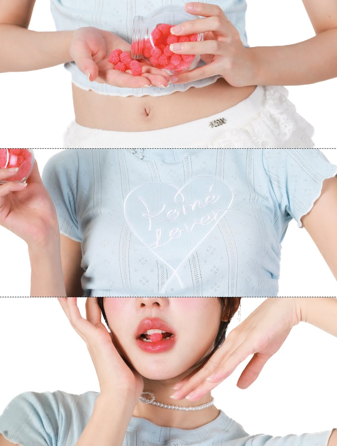<預訂> 泰國小眾品牌🇹🇭 Kome花卉刺繡ruffle邊彈性Tee | 六色入