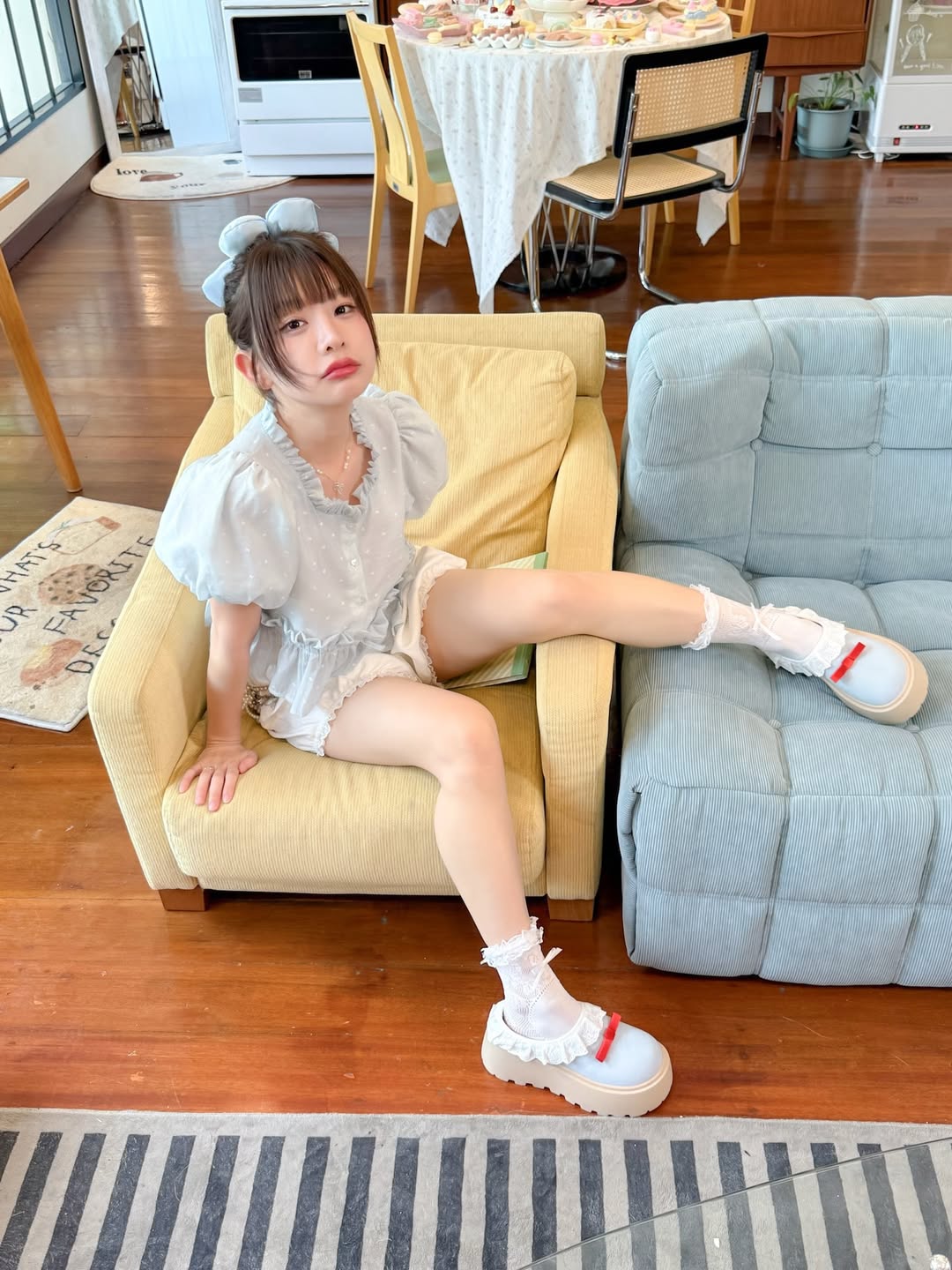 <預訂> 泰國小眾品牌🇹🇭 泡泡袖蝴蝶結短袖襯衫(內有打底不會透) | 五色入