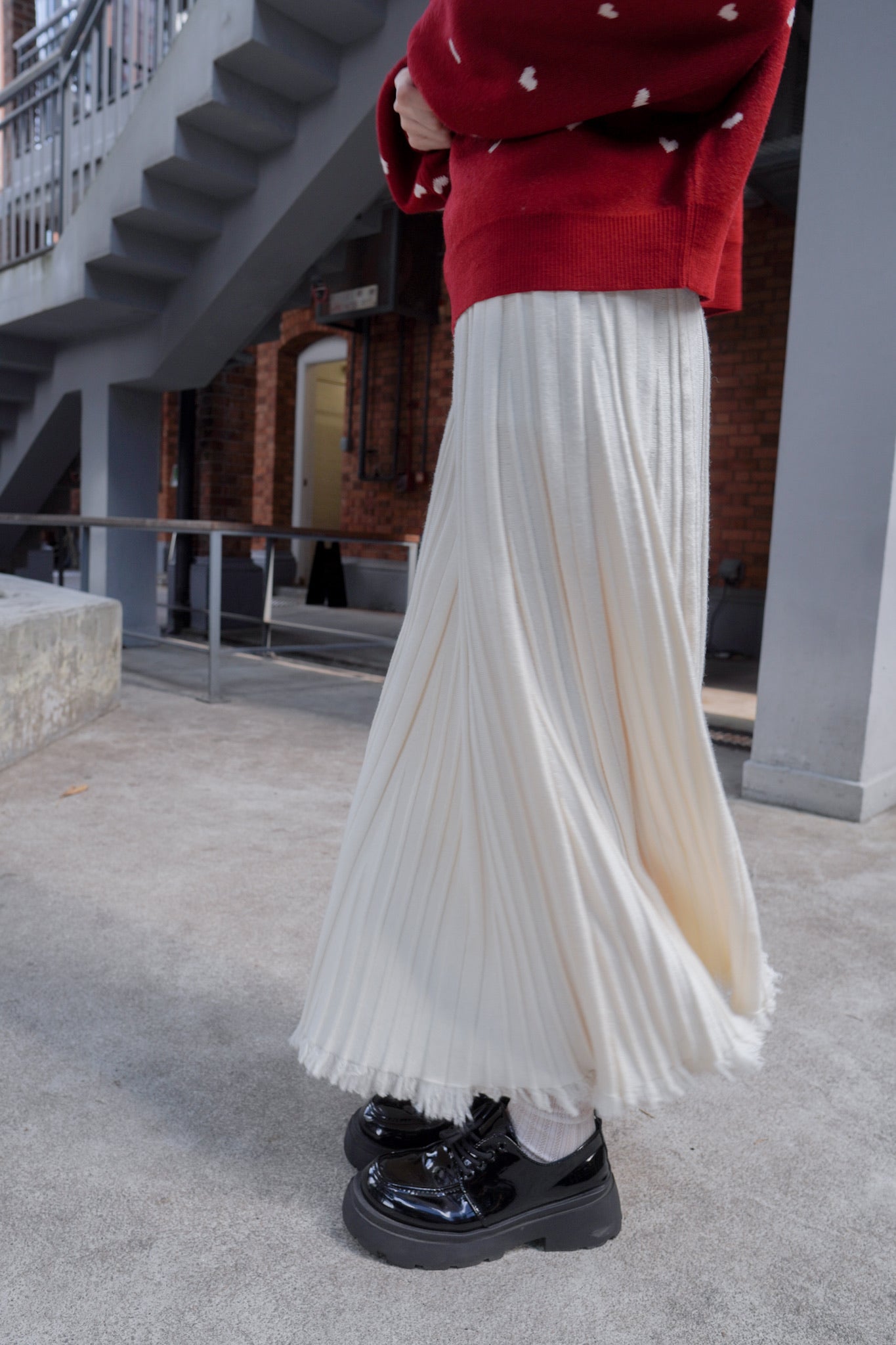 <預訂> 自家製 流蘇針織半身長裙｜兩色入