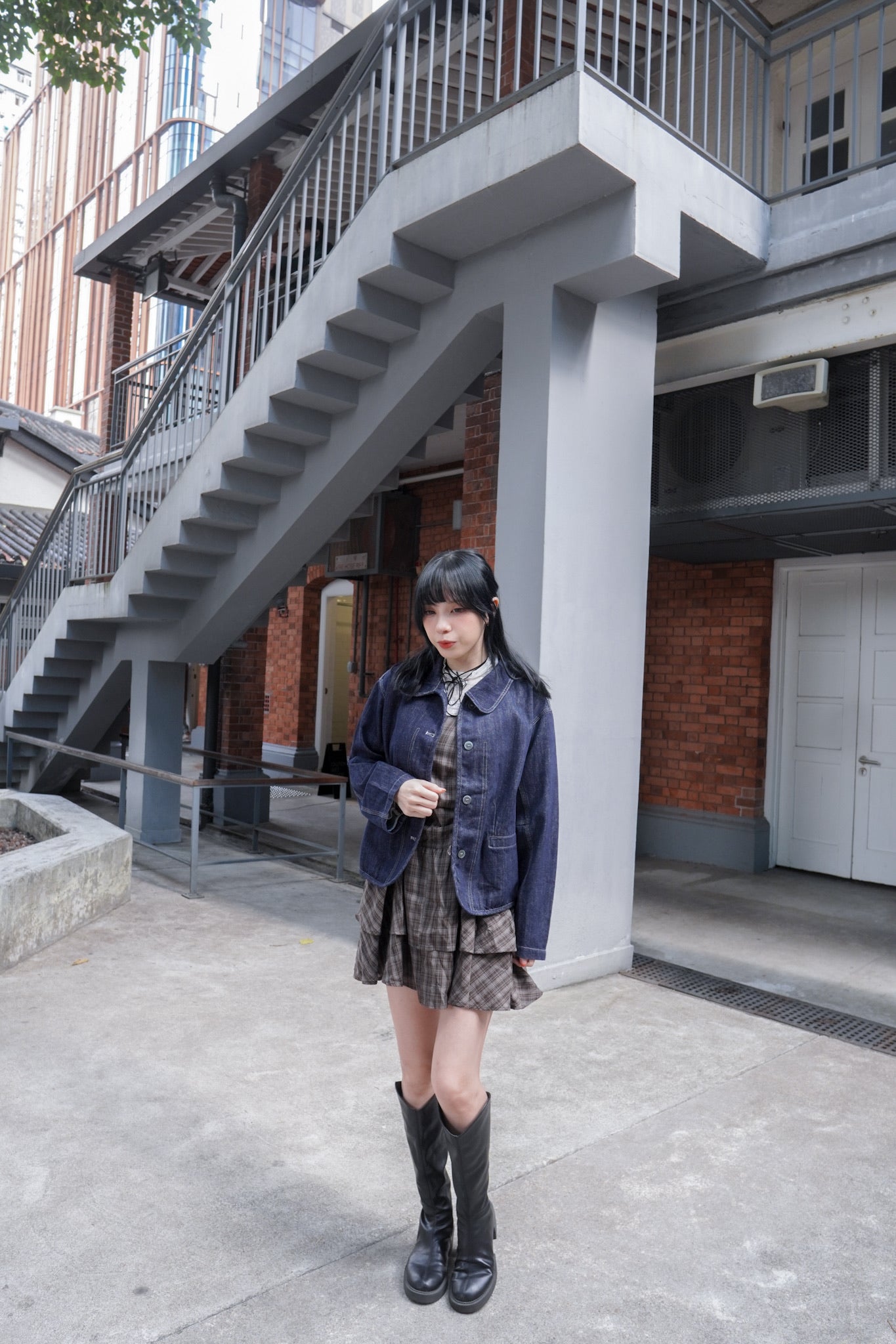 <預訂> 自家製 娃娃領明線牛仔外套