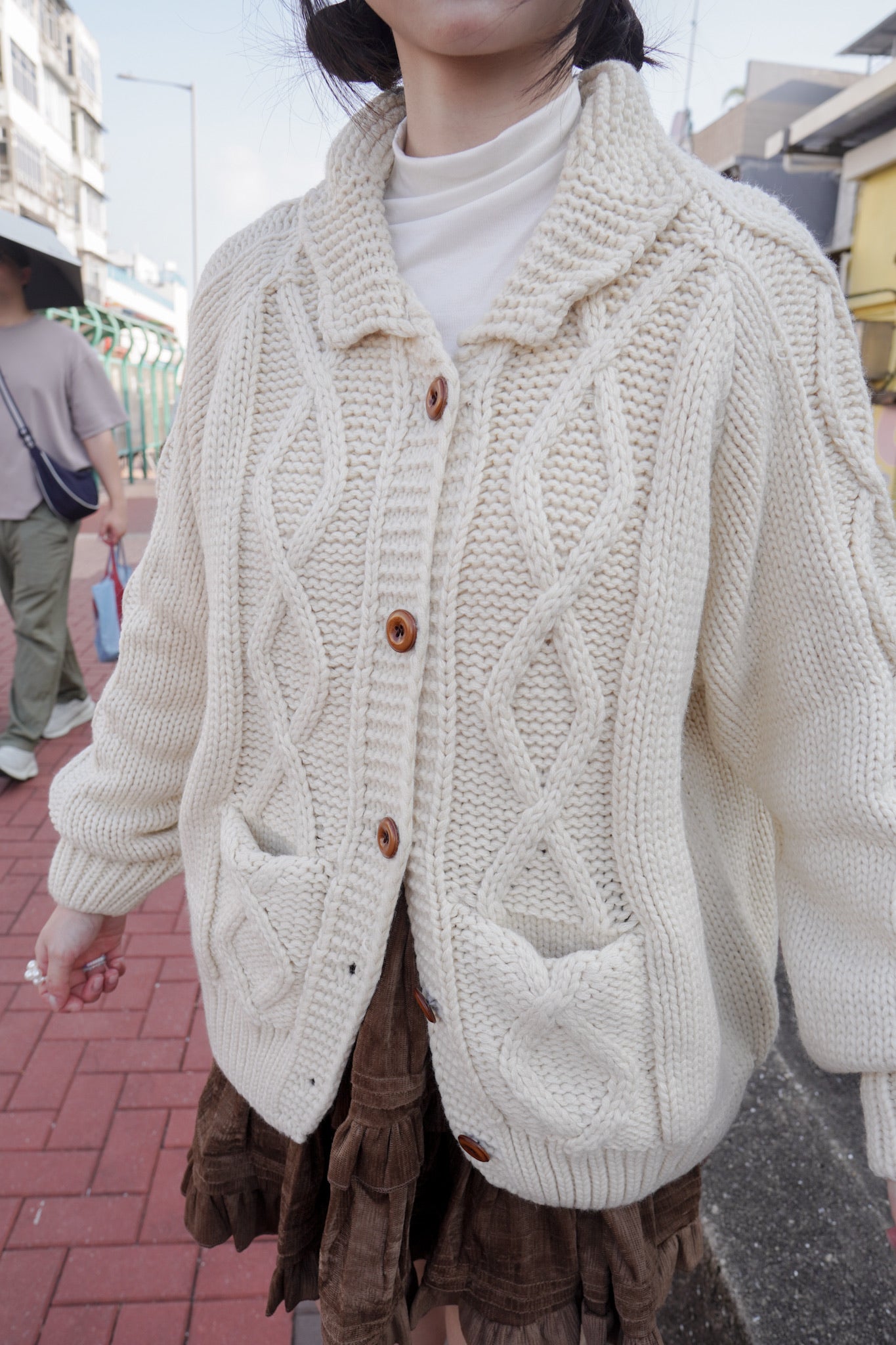 <現貨> 學園風UP♡ 粗針織麻花外套