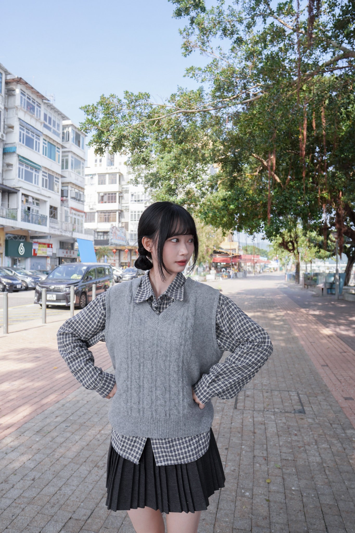 <現貨> v領麻花針織馬甲背心｜兩色入