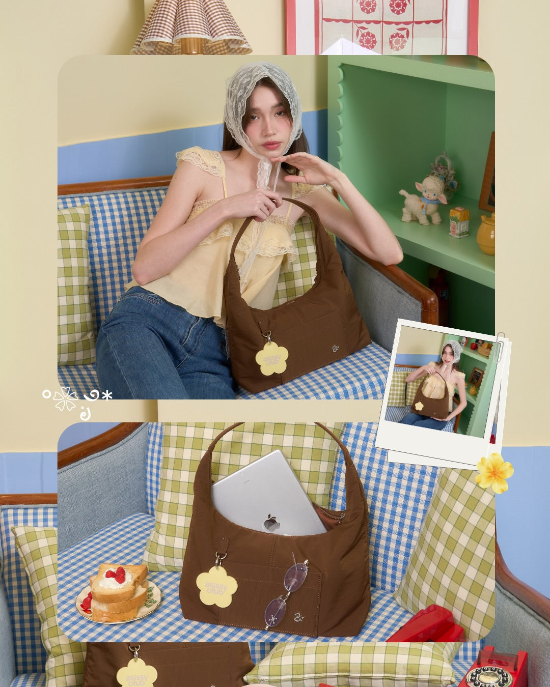 <預訂> 泰國小眾品牌🇹🇭 超人氣大容量防水手提袋 (附贈花朵裝飾配件) | 七色入