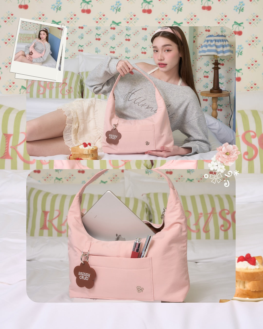 <預訂> 泰國小眾品牌🇹🇭 超人氣大容量防水手提袋 (附贈花朵裝飾配件) | 七色入