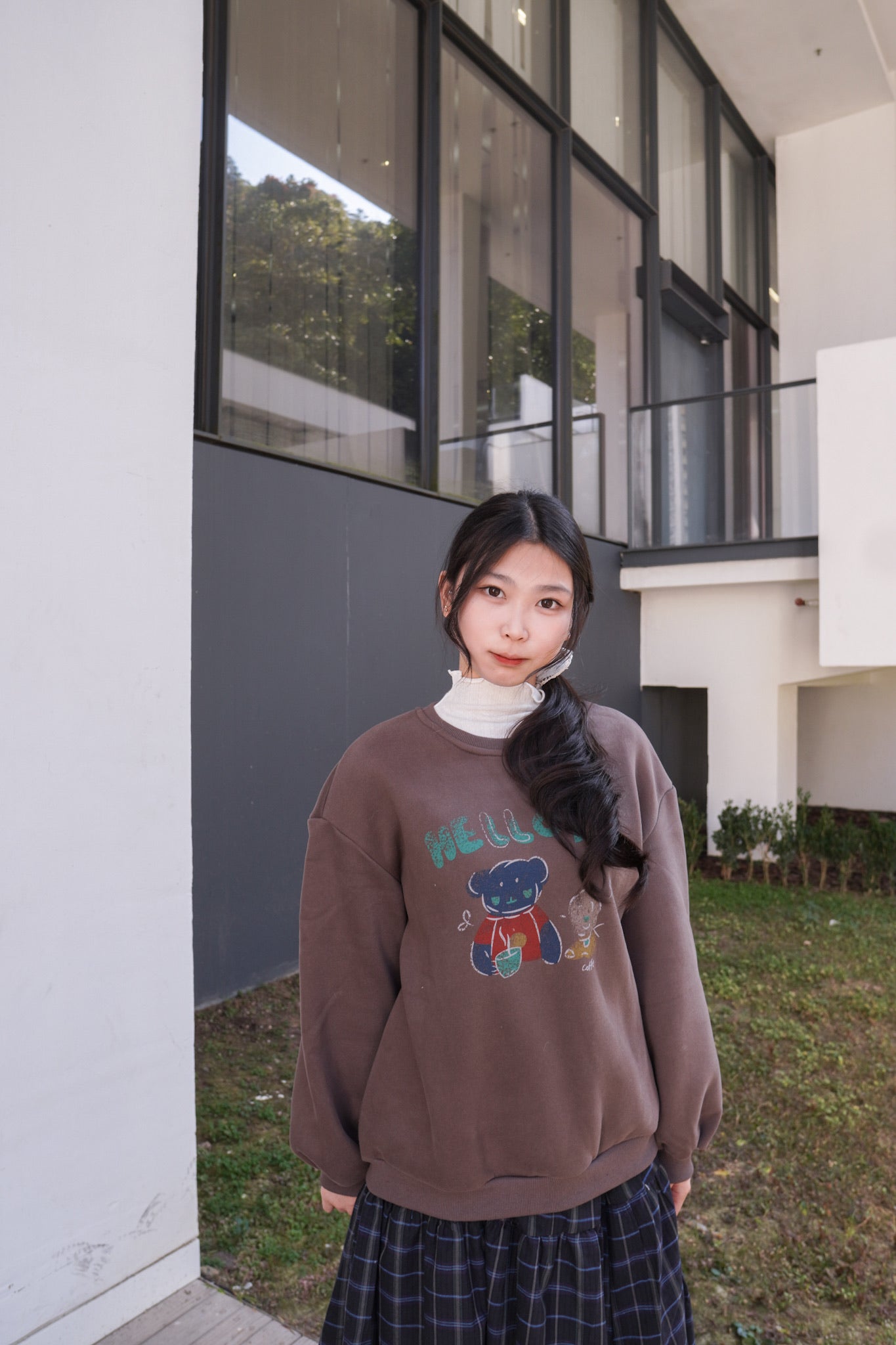 <現貨> 韓系小熊加絨長袖衛衣