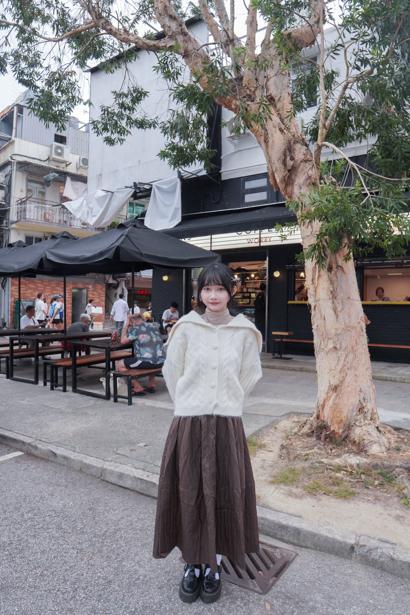 <現貨> 學院風大反領麻花開胸針織外套｜兩色入