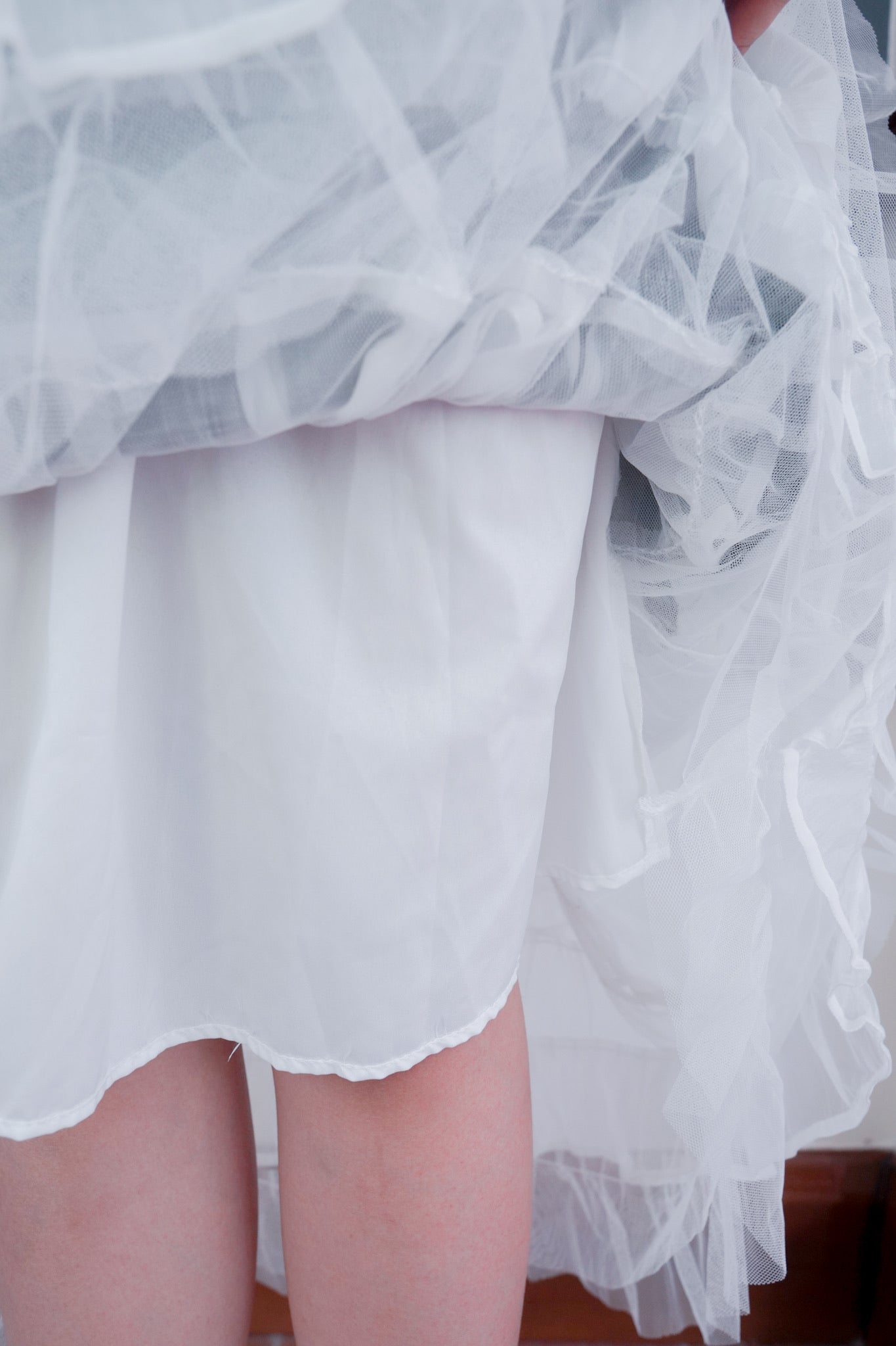 <現貨> 自家製 小奶白蛋糕多層薄紗半身長裙