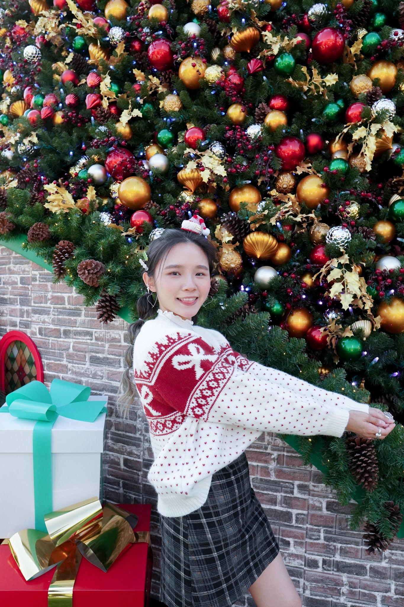 <預訂> 自家製 復古格紋高腰半身短裙