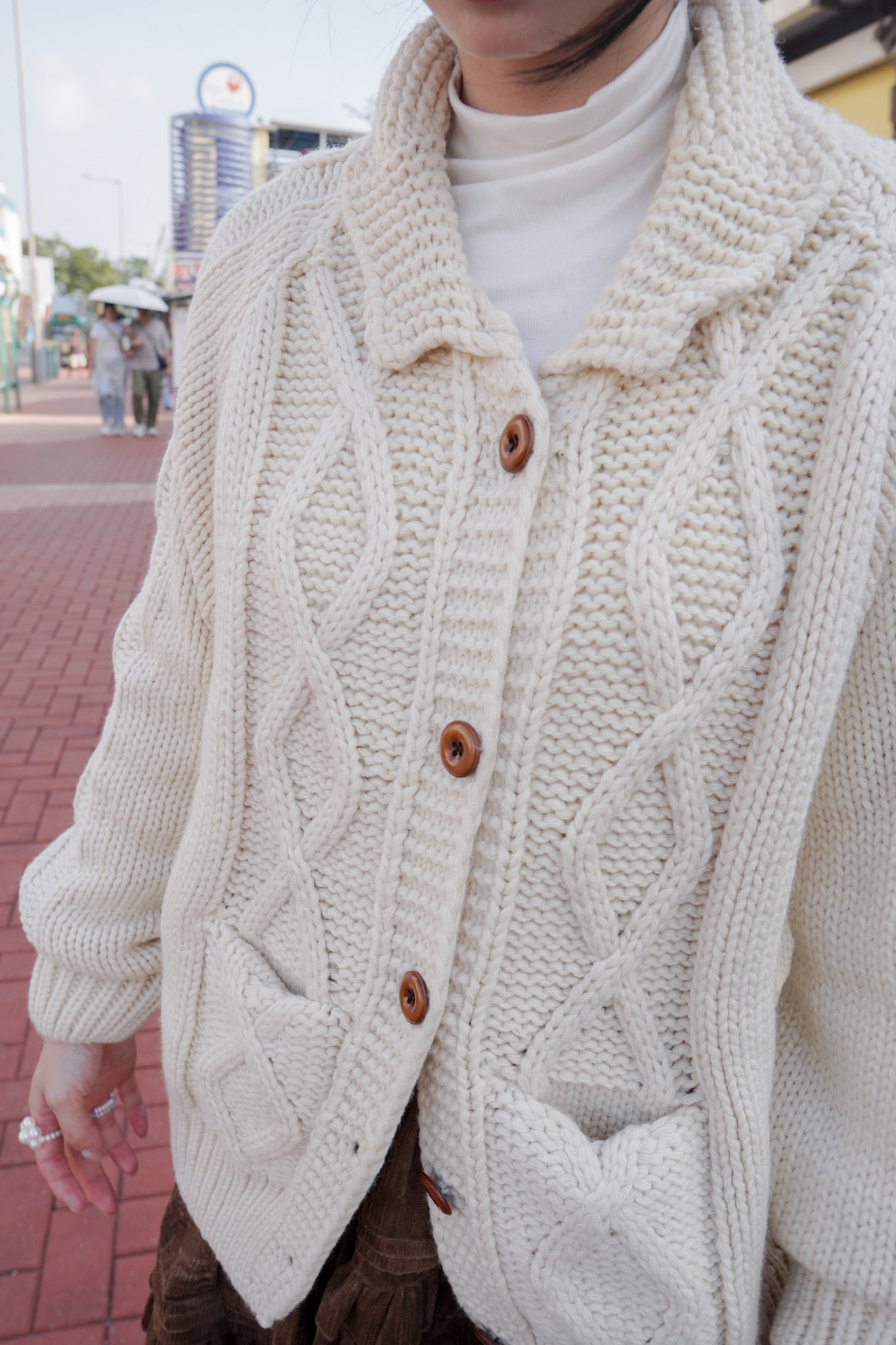 <現貨> 學園風UP♡ 粗針織麻花外套