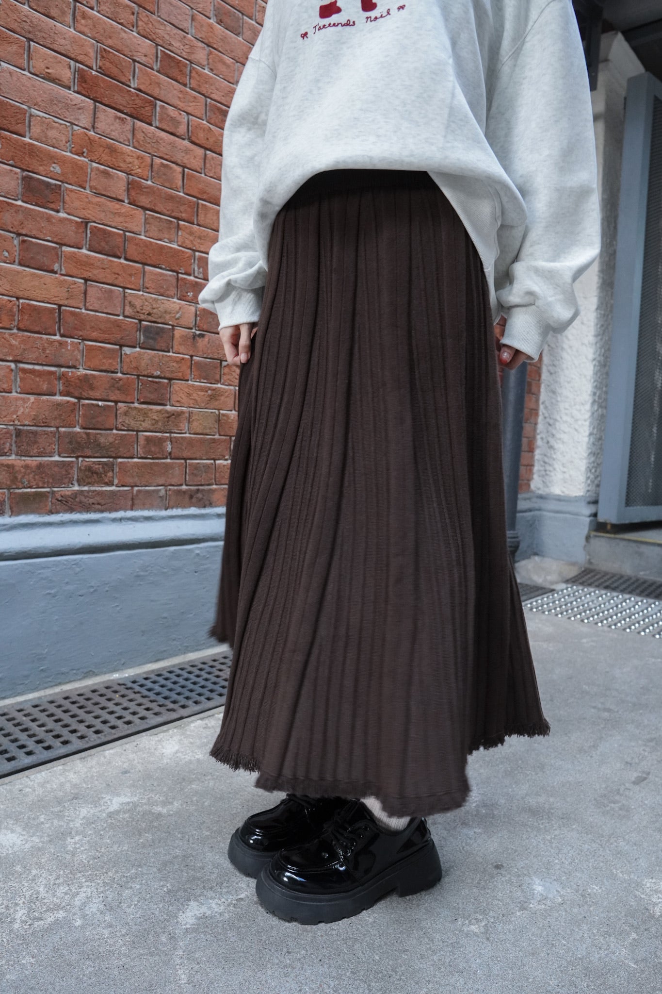 <預訂> 自家製 流蘇針織半身長裙｜兩色入