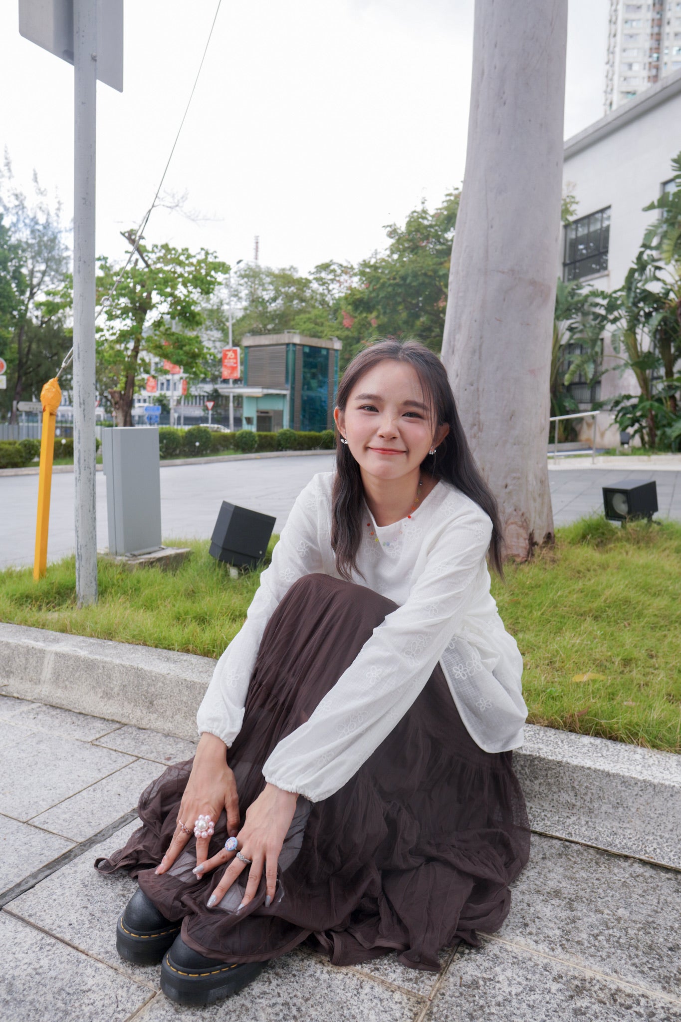 <現貨> 獨家款 泰國人手製作! 格紋小花卉泡泡袖上衣｜兩色入