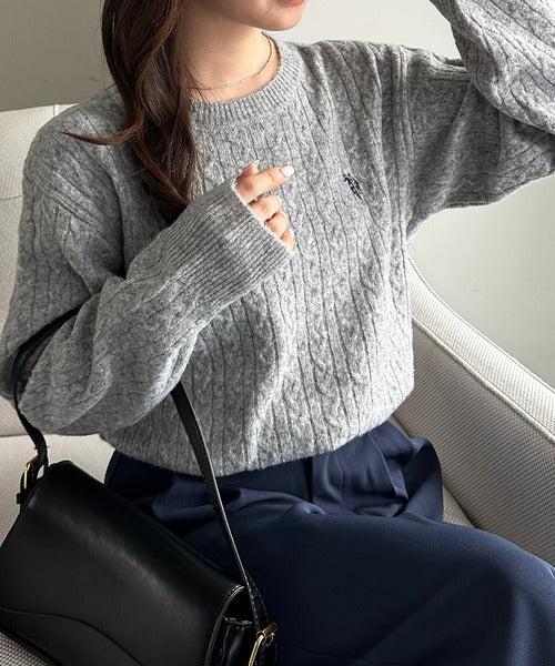<預訂> 日本直送🇯🇵 U.S. POLO ASSN.刺繡logo絞花針織上衣 | 七色入