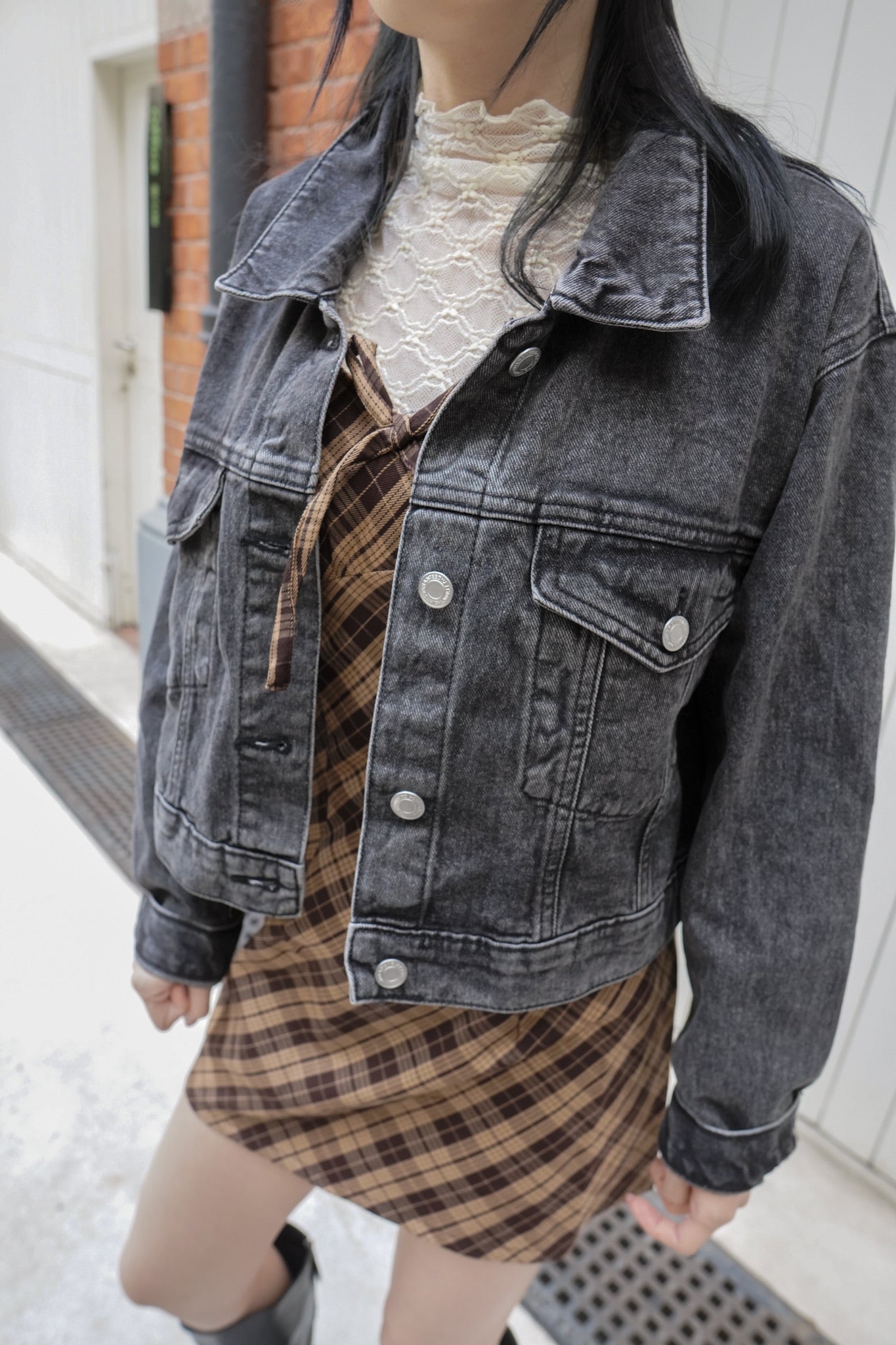 <現貨> 格紋蝴蝶結綁帶吊帶OPs