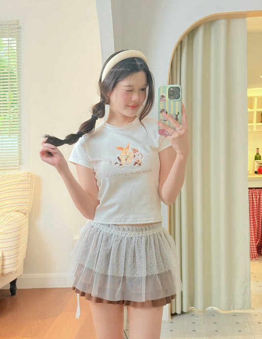 <預訂> 泰國小眾品牌🇹🇭 短袖小花領Crop top | 兩色入