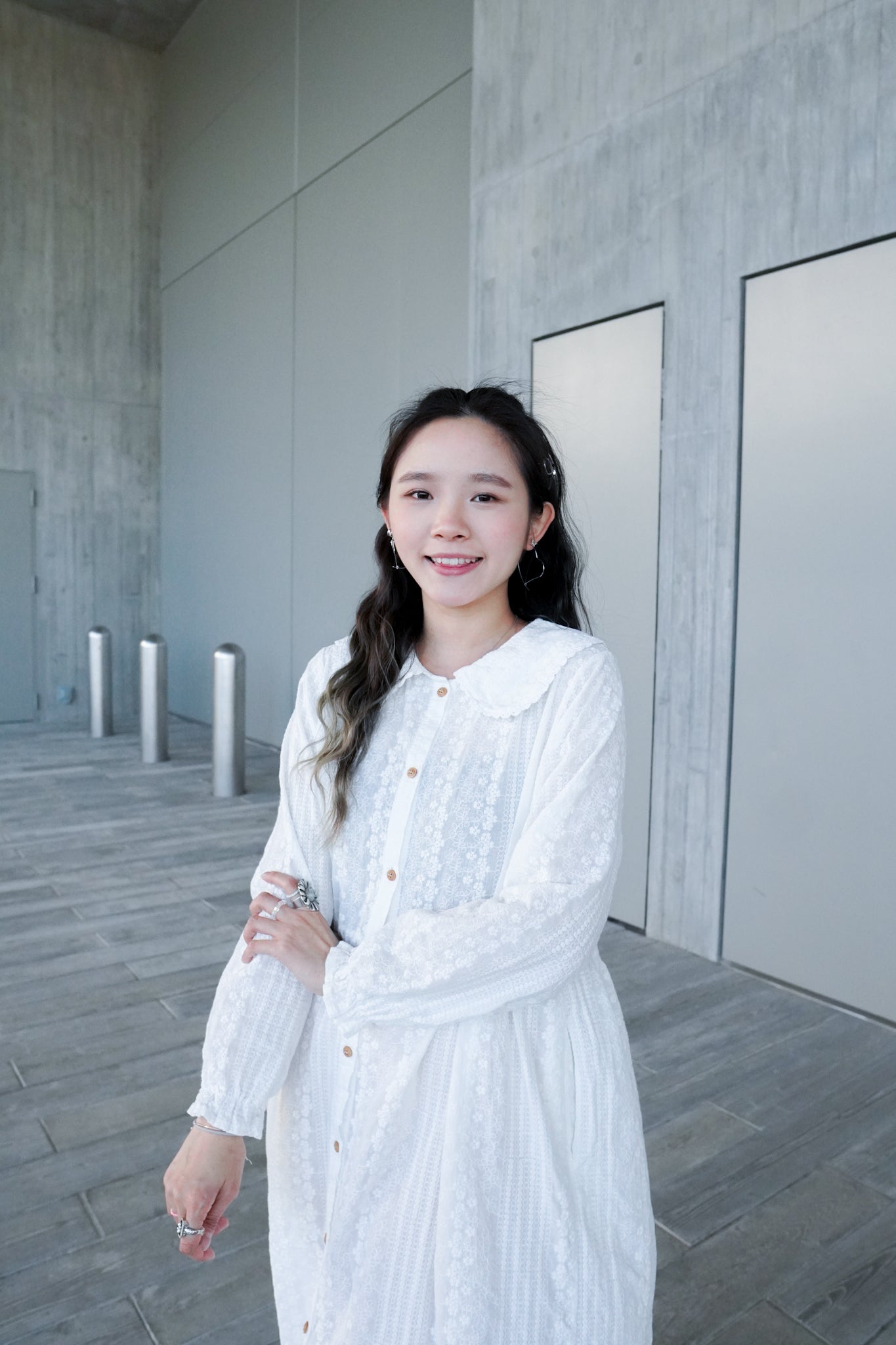 <預訂> 自家製 新款寬鬆蕾絲娃娃領長袖Ops