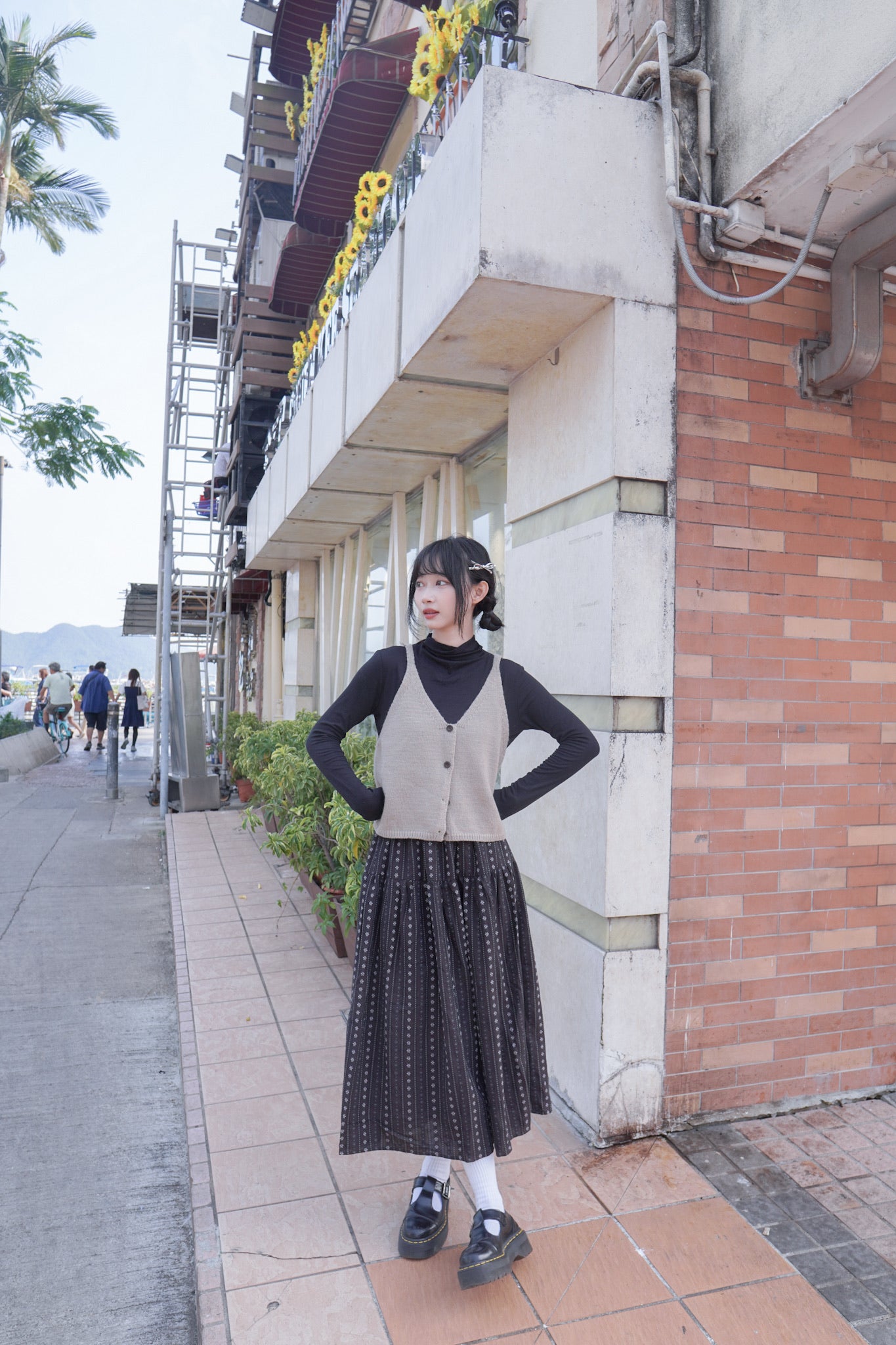 <現貨> 簡約針織v領鈕扣馬甲背心｜兩色入