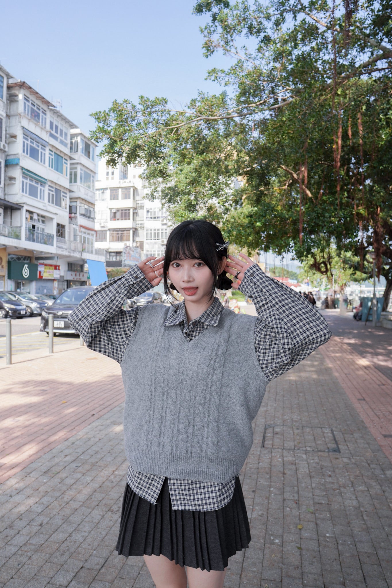 <現貨> v領麻花針織馬甲背心｜兩色入