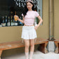 <預訂> 泰國小眾品牌🇹🇭 Kome花卉刺繡ruffle邊彈性Tee | 六色入