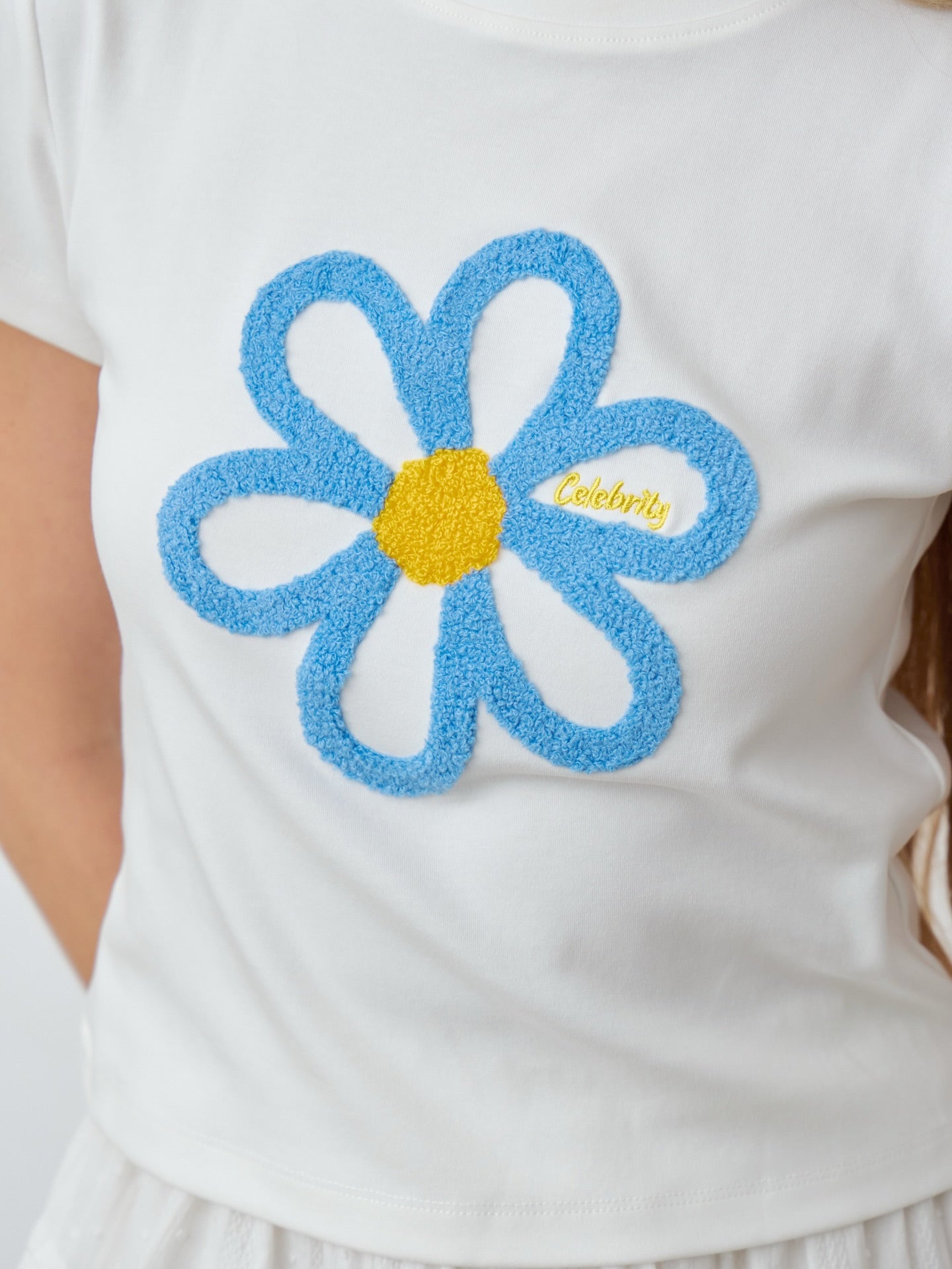 <預訂> 泰國小眾品牌🇹🇭 立體刺繡工藝花花圓領Crop Tee上衣 | 三色入
