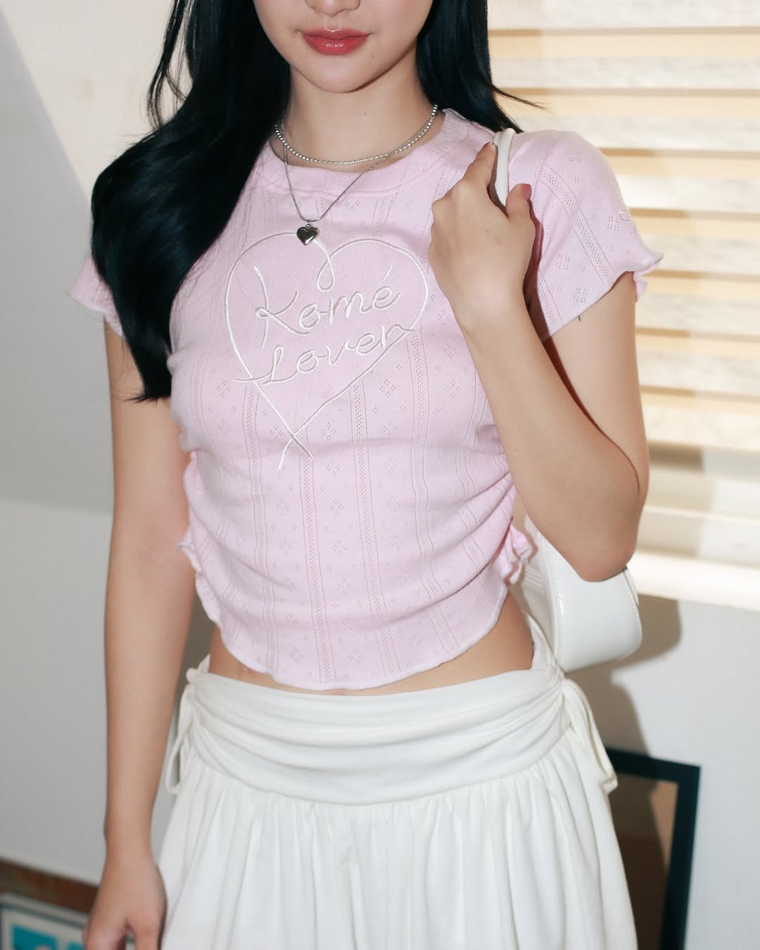 <預訂> 泰國小眾品牌🇹🇭 Kome花卉刺繡ruffle邊彈性Tee | 六色入